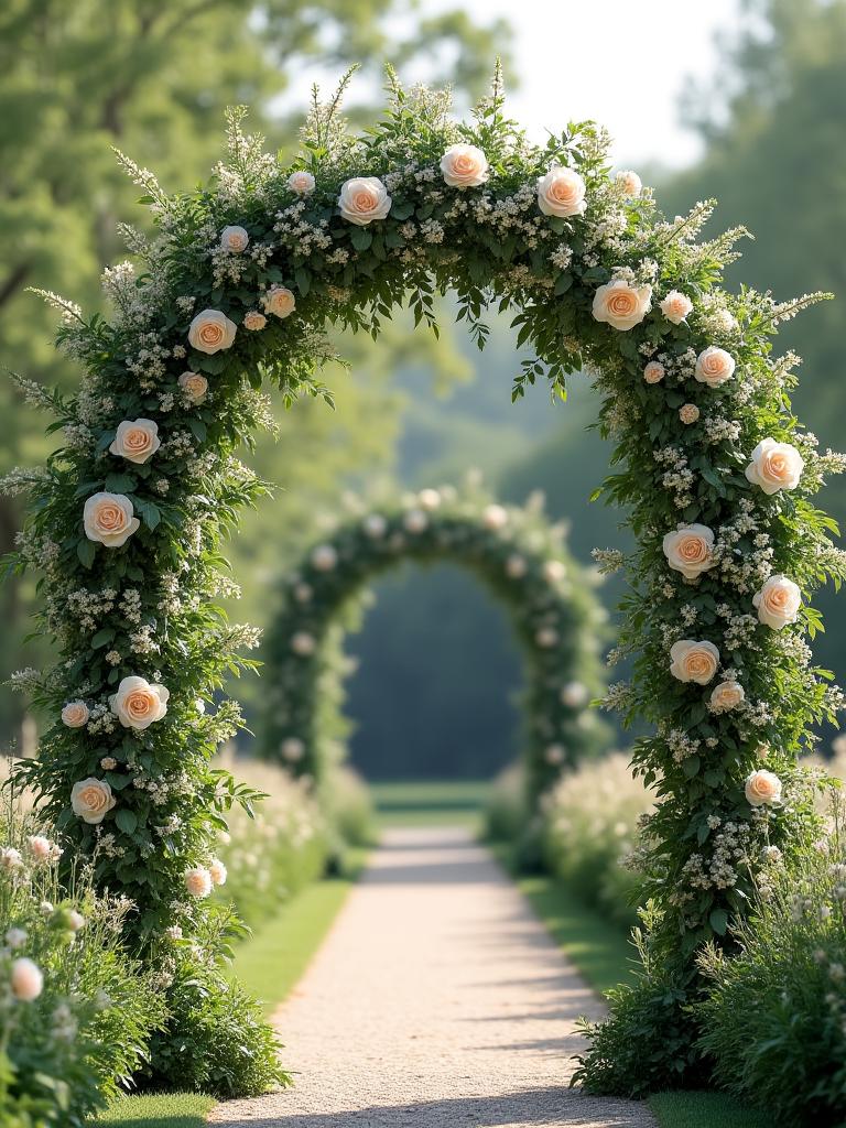 Arco floral para ceremonia de boda al aire libre